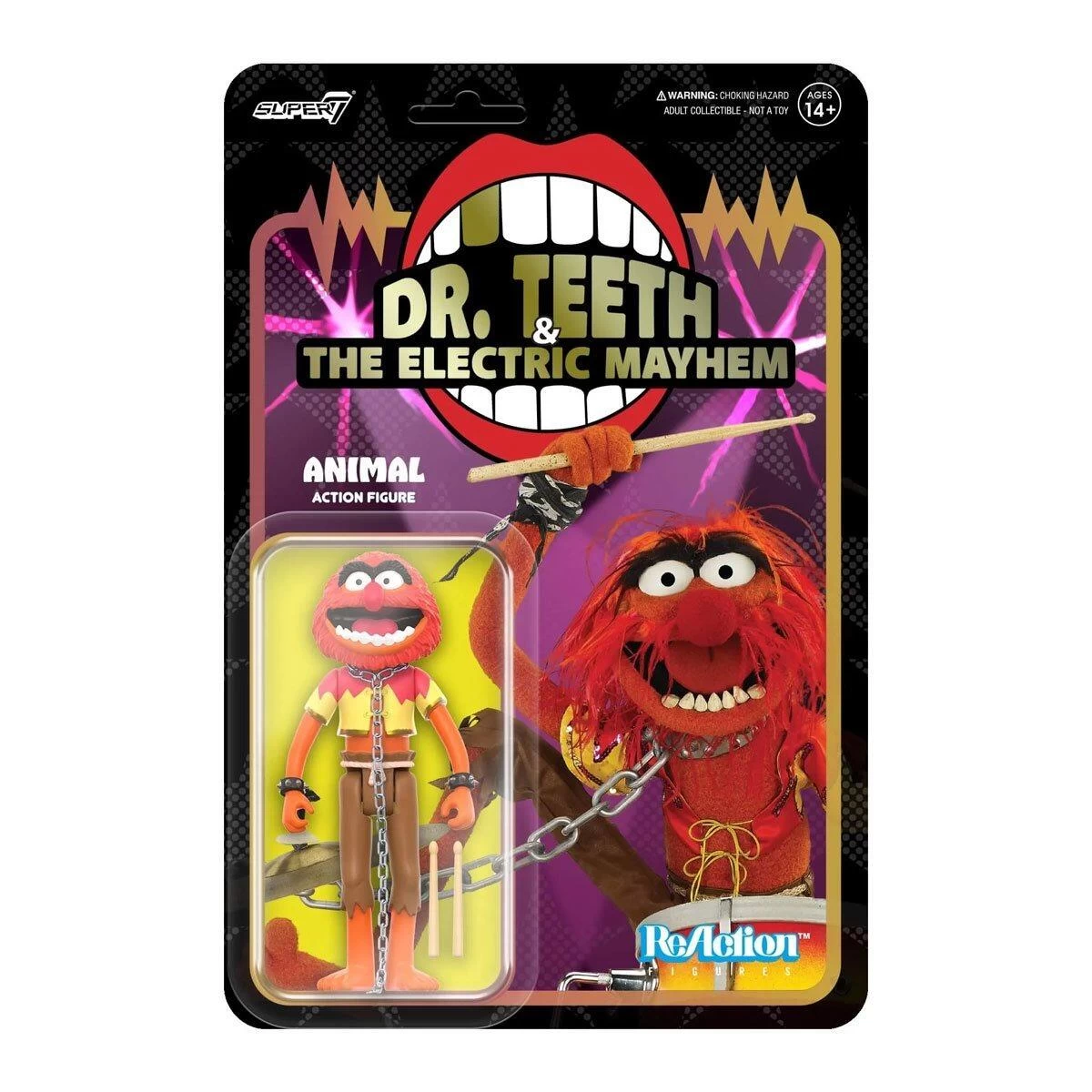 SUPER7 The Muppets Electric Mayhem Band Reaction Action Figure - Animal 1 SUPER7 The Muppets Electric Mayhem Band Reaction Action Figure - Animal