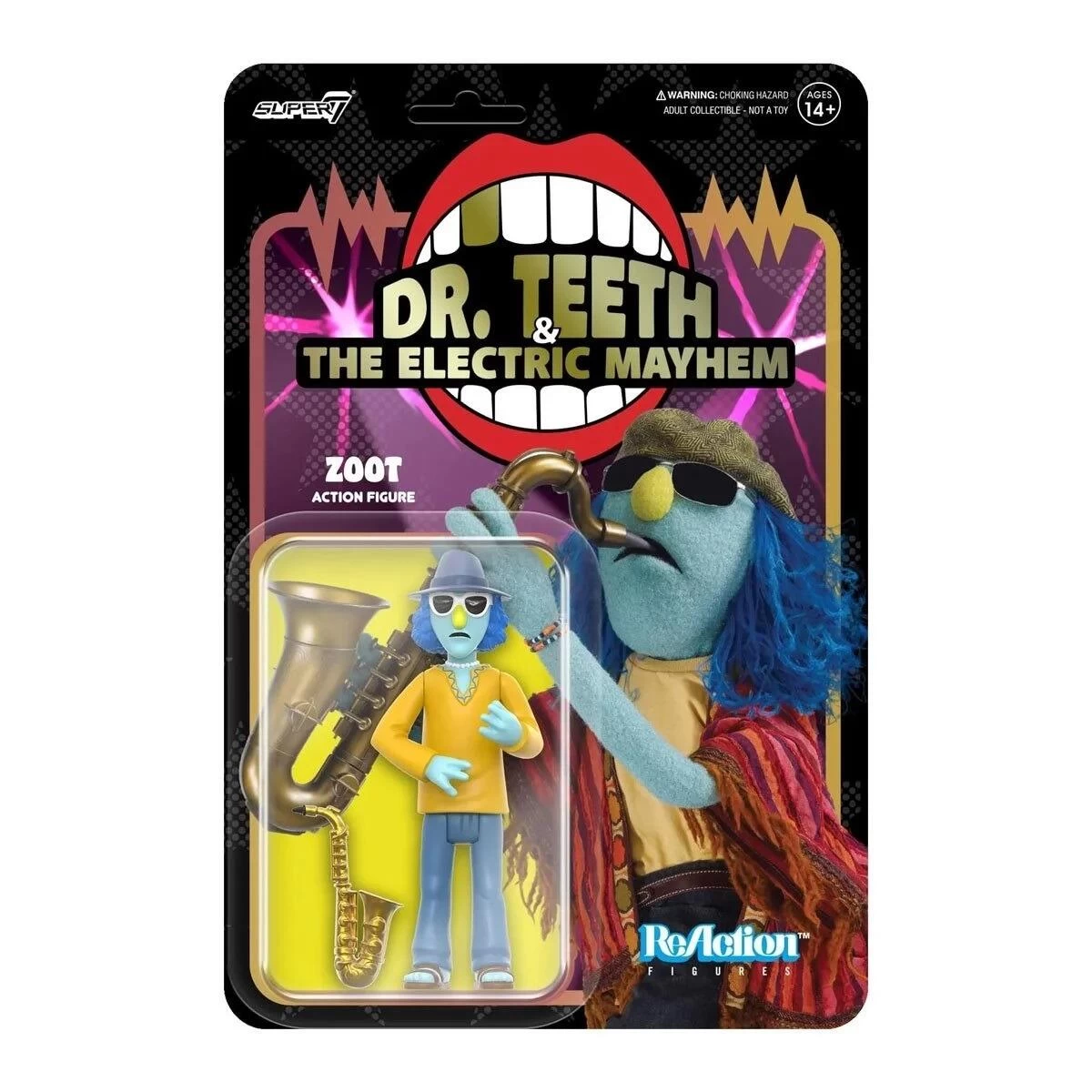 SUPER7 The Muppets Electric Mayhem Band Reaction Action Figure - Zoot 1 SUPER7 The Muppets Electric Mayhem Band Reaction Action Figure - Zoot