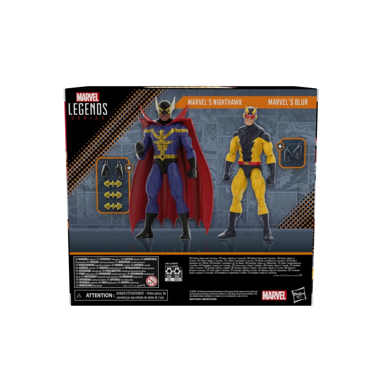 Hasbro Marvel Legends Series 6-Inch Scale Action Figure 2-Pack - Marvel's Nighthawk & Marvel's Blur 5 Hasbro Marvel Legends Series 6-Inch Scale Action Figure 2-Pack - Marvel's Nighthawk & Marvel's Blur - Image 5