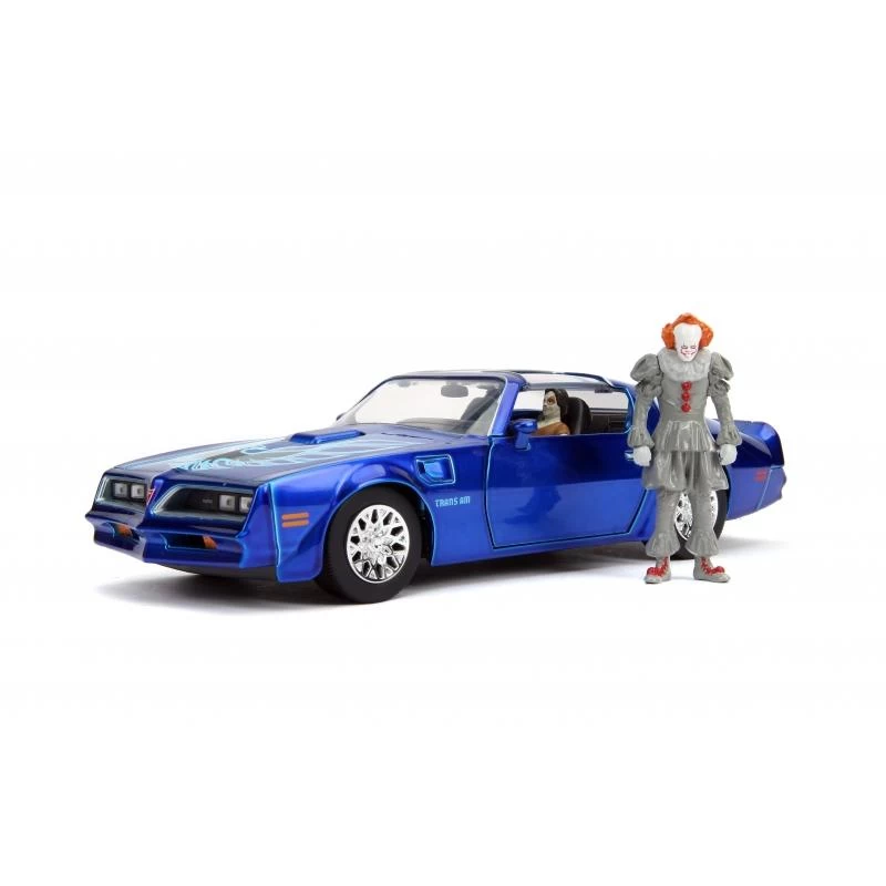 Jada Toys IT - Henry Bower's 1977 Pontiac Firebird With Pennywise Figure Hollywood Rides 1:24 Scale Die Cast Vehicle 2 Jada Toys IT - Henry Bower's 1977 Pontiac Firebird With Pennywise Figure Hollywood Rides 1:24 Scale Die Cast Vehicle - Image 2