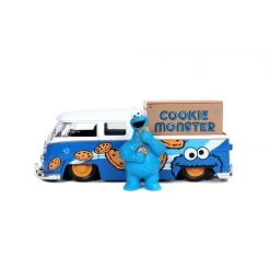 Jada Toys Sesame Street: 1962 VW Bus With Talking Cookie Monster Figure 1:24 Scale Hollywood Rides Die Cast Vehicle -Toy Promotion Store ja31751 1 800x800 1