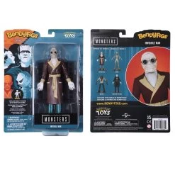 Noble Collection Universal Monsters Bendyfigs Action Figure - Invisible Man -Toy Promotion Store nn1168 b w