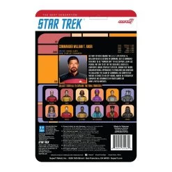 SUPER7 Star Trek: The Next Generation ReAction Action Figure Wave 2 - Commander Riker -Toy Promotion Store re startrek w2 thenextgeneration commanderriker backofcard 2048
