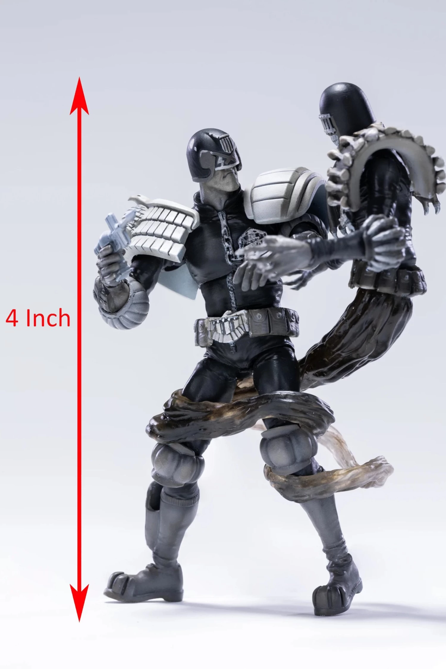 HIYA Toys SDCC 2022 Judge Dredd 1:18 Scale Action Figures - Judge Dredd Vs Judge Death (B&W) Twin Pack 3 HIYA Toys SDCC 2022 Judge Dredd 1:18 Scale Action Figures - Judge Dredd Vs Judge Death (B&W) Twin Pack - Image 3