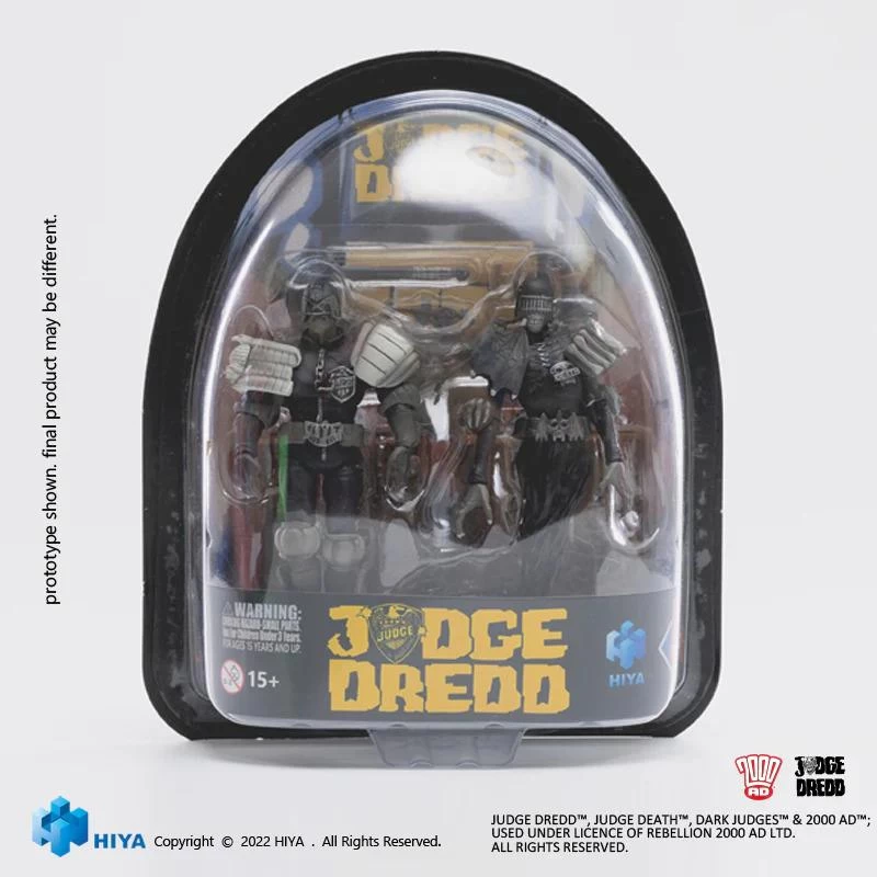 HIYA Toys SDCC 2022 Judge Dredd 1:18 Scale Action Figures - Judge Dredd Vs Judge Death (B&W) Twin Pack 1 HIYA Toys SDCC 2022 Judge Dredd 1:18 Scale Action Figures - Judge Dredd Vs Judge Death (B&W) Twin Pack