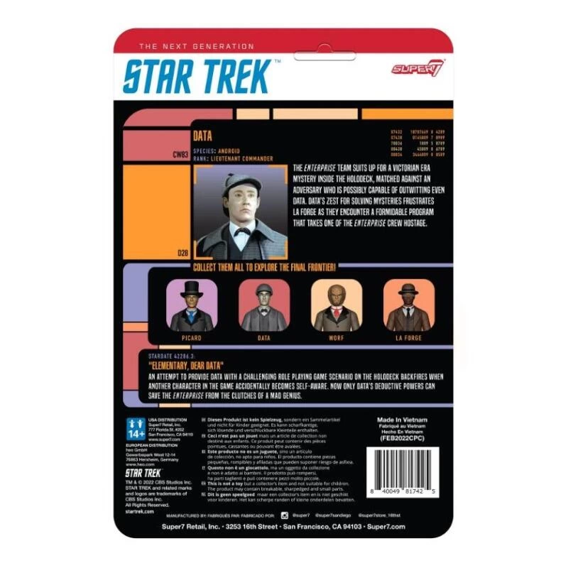 SUPER7 Star Trek: The Next Generation ReAction Action Figure Wave 3 - Elementary Data 2 SUPER7 Star Trek: The Next Generation ReAction Action Figure Wave 3 - Elementary Data - Image 2